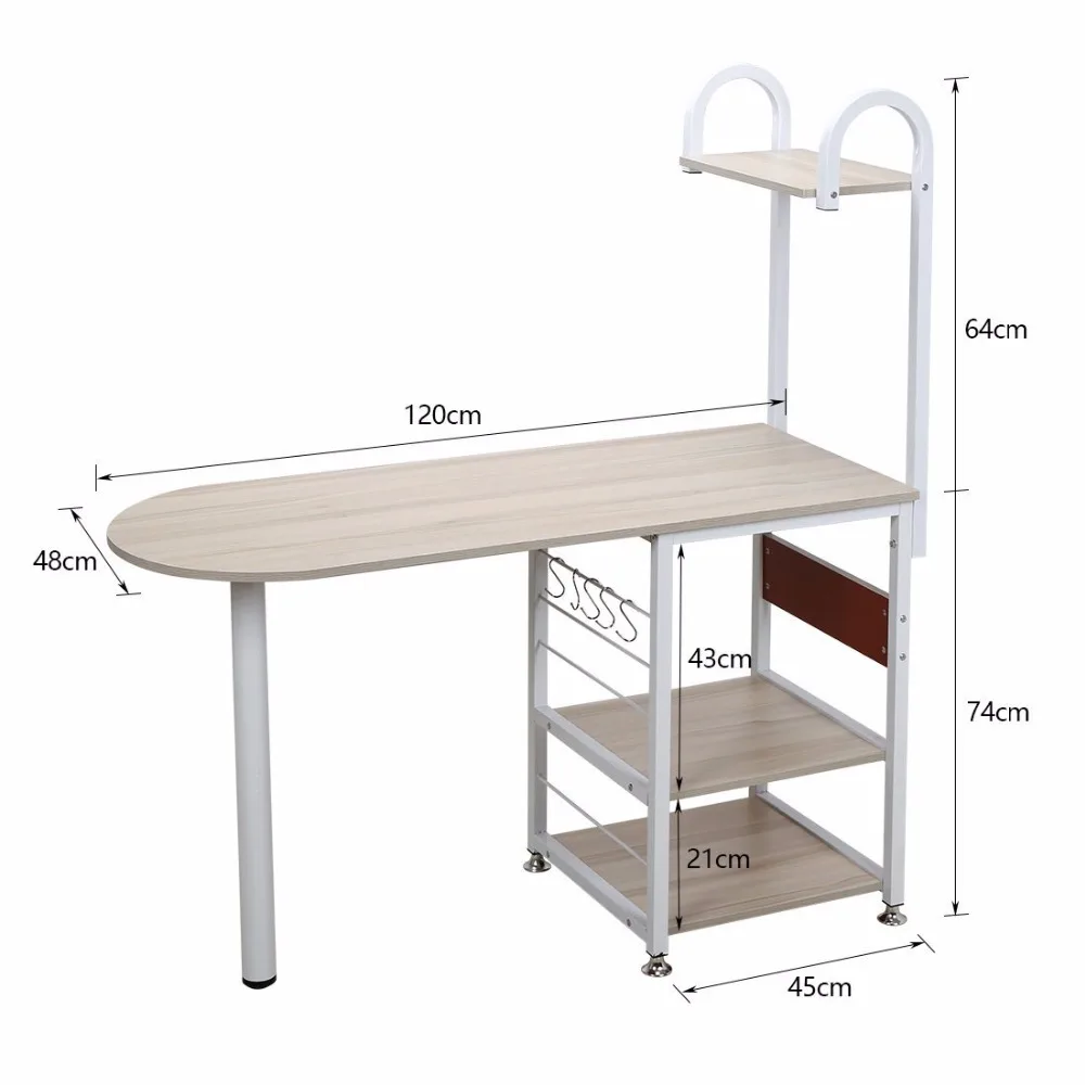 4 Tier Multipurpose Storage Shelf Bakers Rack Metal Frame And