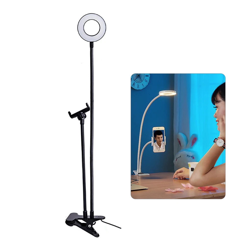  Universal Selfie Ring Light with Flexible Mobile Phone Holder Lazy Bracket Desk Lamp LED Light for 