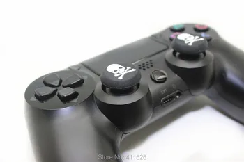 

cheap ! white skull silicone controller thumbstick grips for PS4 accessories