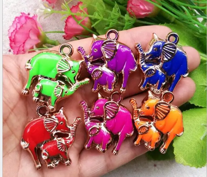 Diy resin cartoon elephant charms pendant Jewelry accessoriesin Charms