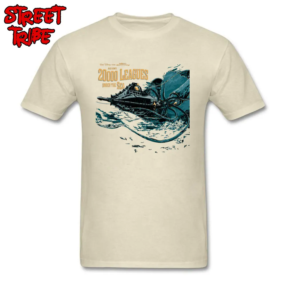Custom Europe Top T-shirts Funny Summer Short Sleeve Crewneck Tops & Tees 100% Cotton Men Design T-Shirt Wholesale 20000 leagues under sea JV  -5794 beige