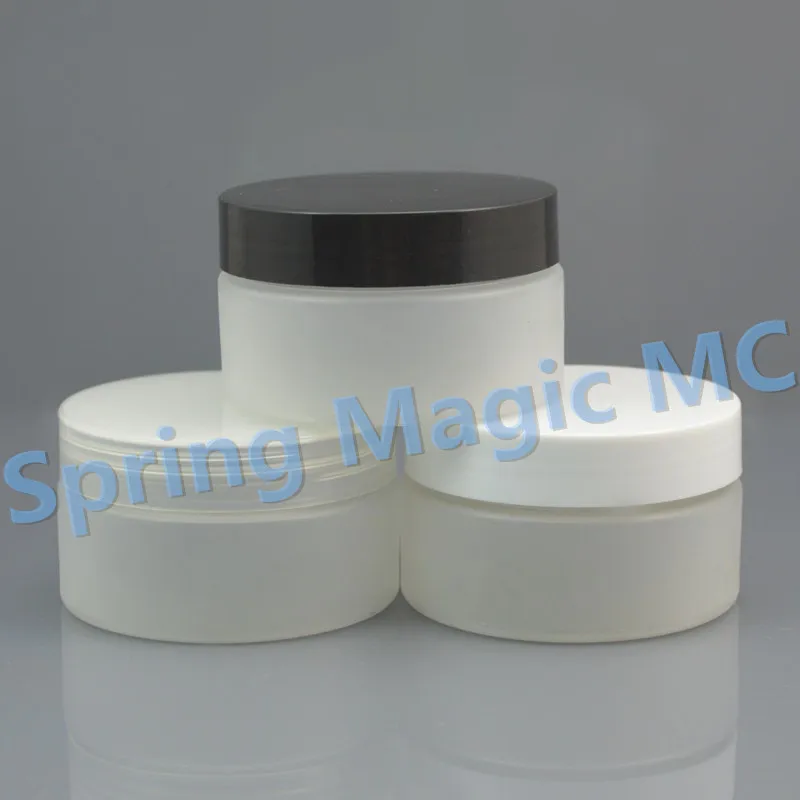 50pcs/lot 100ml Frosted Cream Jars With Black/White/Transparent Lid