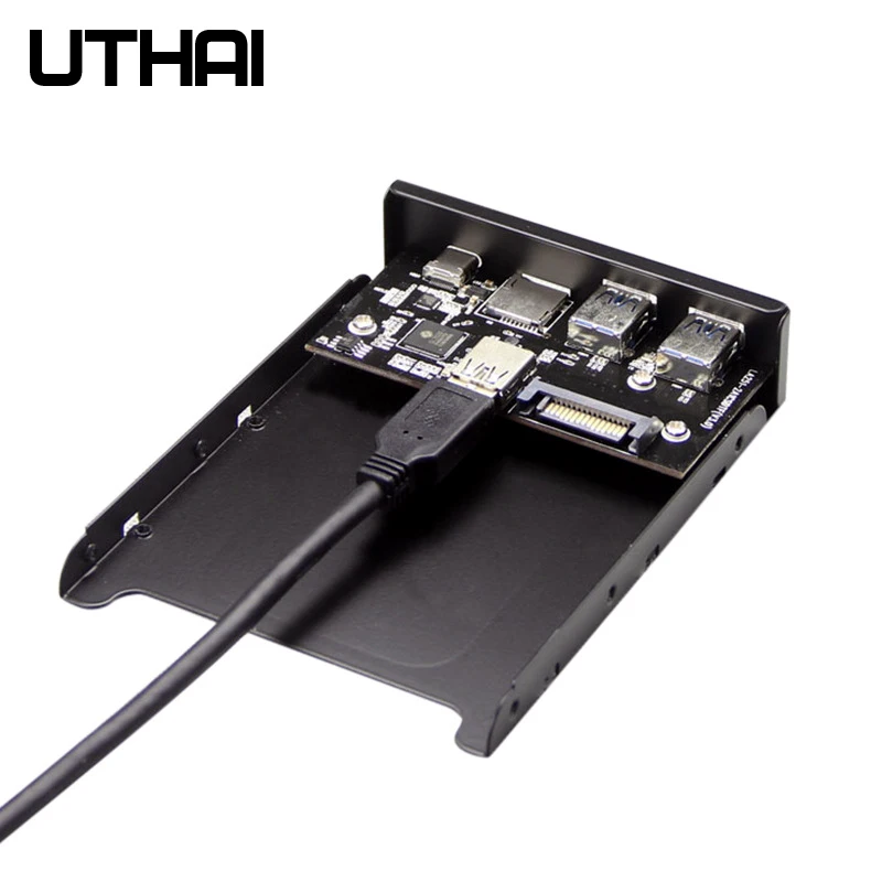 UTHAI G01 3 5 дюймов Передняя панель USB3.0 концентратор шт. SD/TF внешний кардридер 2 TYPE C 20