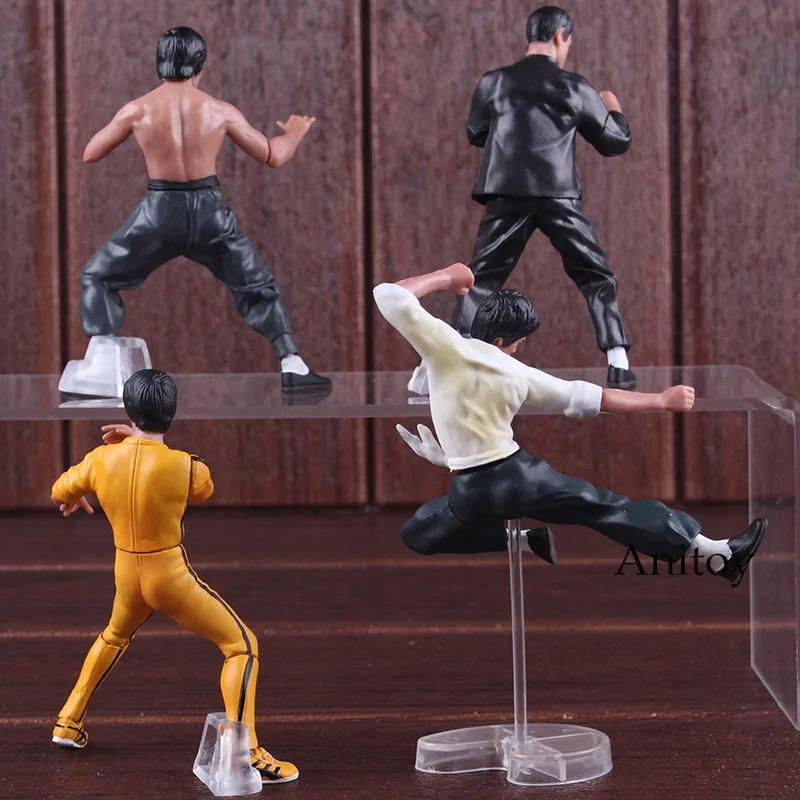 Free Shipping Cool Bruce Lee Kung Fu PVC Action Figures Collection Toys 4pcs/set New in Box OTFG070