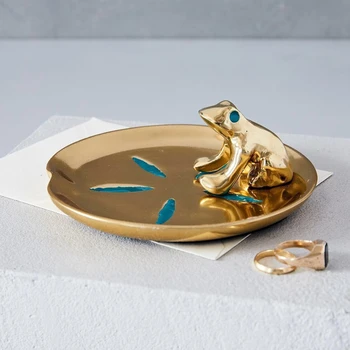 

Carved Frog Jewelry Storage Box Metal Storage Plate Organizer Plate Metal Plate