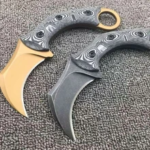 2 варианта! Karambit Малый Охота фиксированной Ножи для шашлыков, D2 лезвие G10 Ручка Кемпинг тактический Ножи, выживания Ножи