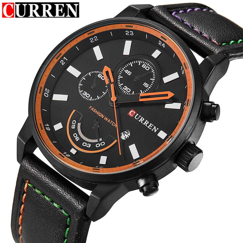 

CURREN Top Luxury Brand Men Sport Quartz Waches Men's Leather Strap Date Clock Male Casual Wrist Watch Relogio Masculino hombre