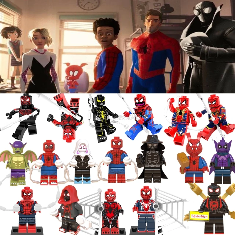 

Spider-Man Into the Spider-Verse Legoing Marvel Figures Avengers City Super Heroes Movie Legoings Spiderman Figure Toys Blocks z