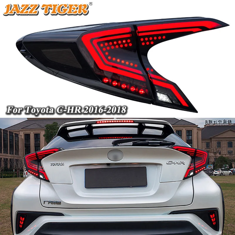 

Rear Fog Lamp + Brake Light + Reverse Light + Dynamic Turn Signal Car LED Tail Light Taillight For Toyota C-HR CHR 2017 2018