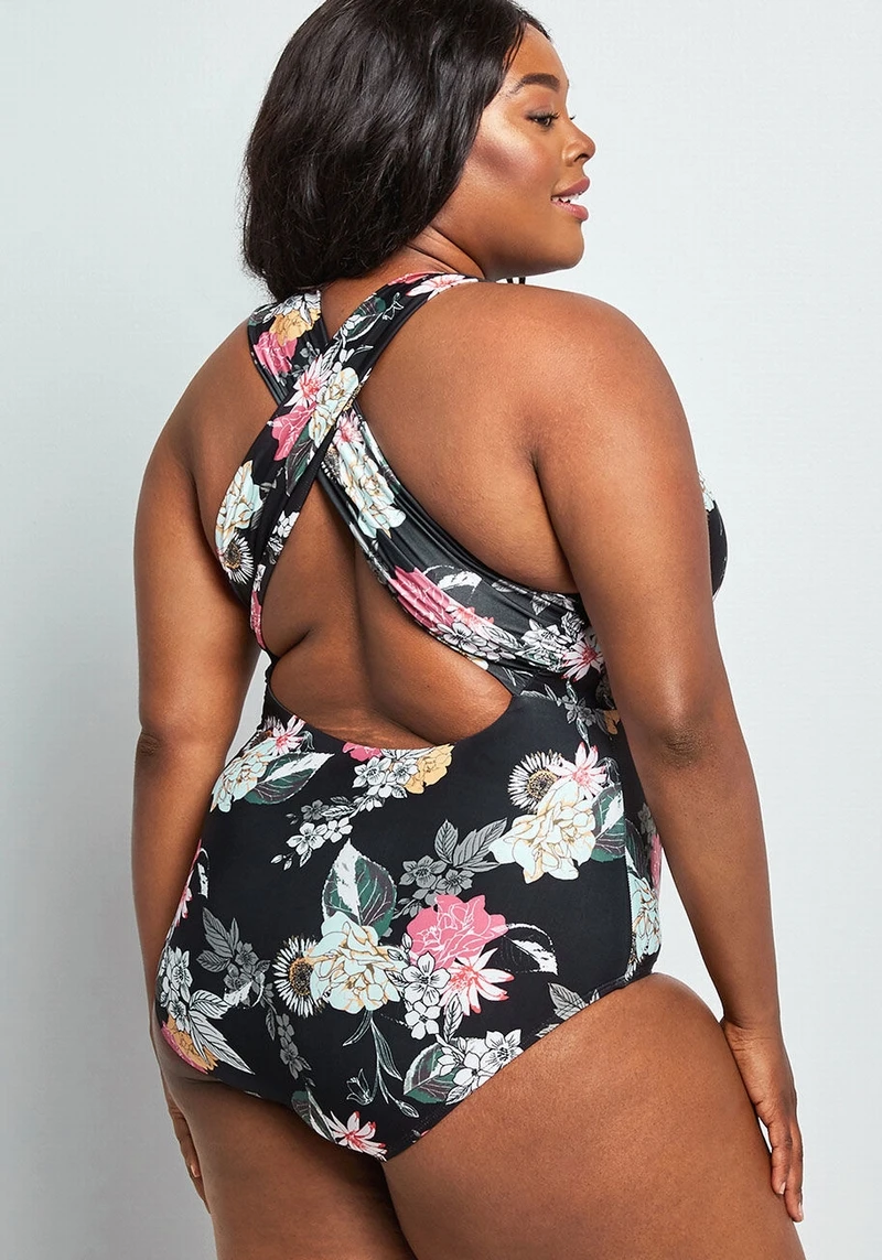 Plus size bodysuit Sexy Women Printed Cross Halter one piece Swimwear Bikini Swiming Suit Beach Biquinis Feminino Swimsuit