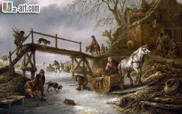 

Canvas Prints (Isaac Van Ostade) Free shipping Impression oil painting home decoration fine art printing picture Classical-087