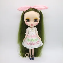 Обнаженная кукла blyth темно-зеленые волосы 1005