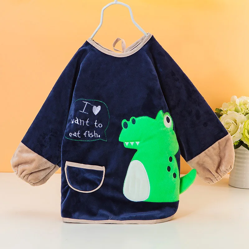 

2018 New Crystal Fleece Baby Waterproof Blouse Baby Boy Baby Girl Cartoon Baby Coat Children's Anti Dressing