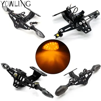 

FOR KTM RC125 125 Duke 690 Duke Kawasaki H2 ZX6R ZX636 Z750R Z900 Motorcycle CNC Rear License Plate Mount Holder with LED Light