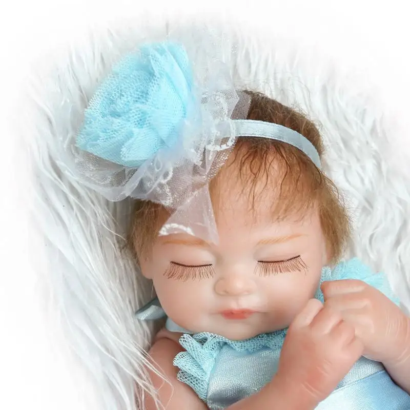 Sleeping newborn baby dolls mini size silicone reborn babies with