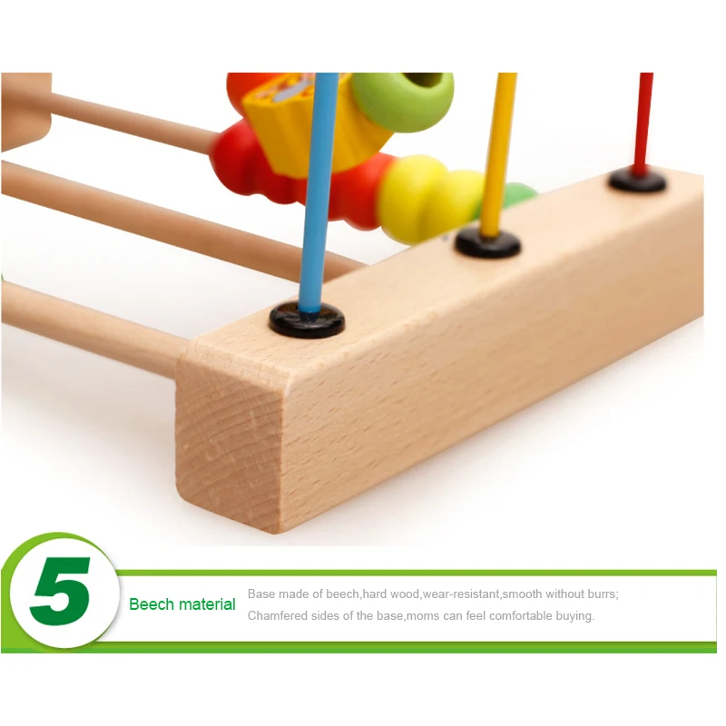 Billig ABWE Beste Verkauf MWZ Holz Baby Kleinkind Spielzeug Kreis Erste Bead Maze für Jungen Mädchen