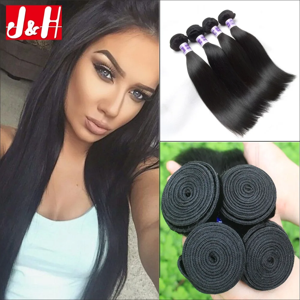 4Pcs/lot Cheapest Brazilian Virgin Hair Silky Straight Unprocessed