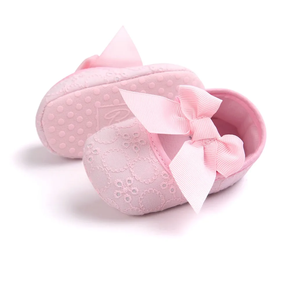 0-18 месяцев розовый Красивый Бант бабочка хлопок ткань принцесса мальчики девочки обувь мягкая подошва обувь для малышей CX31C