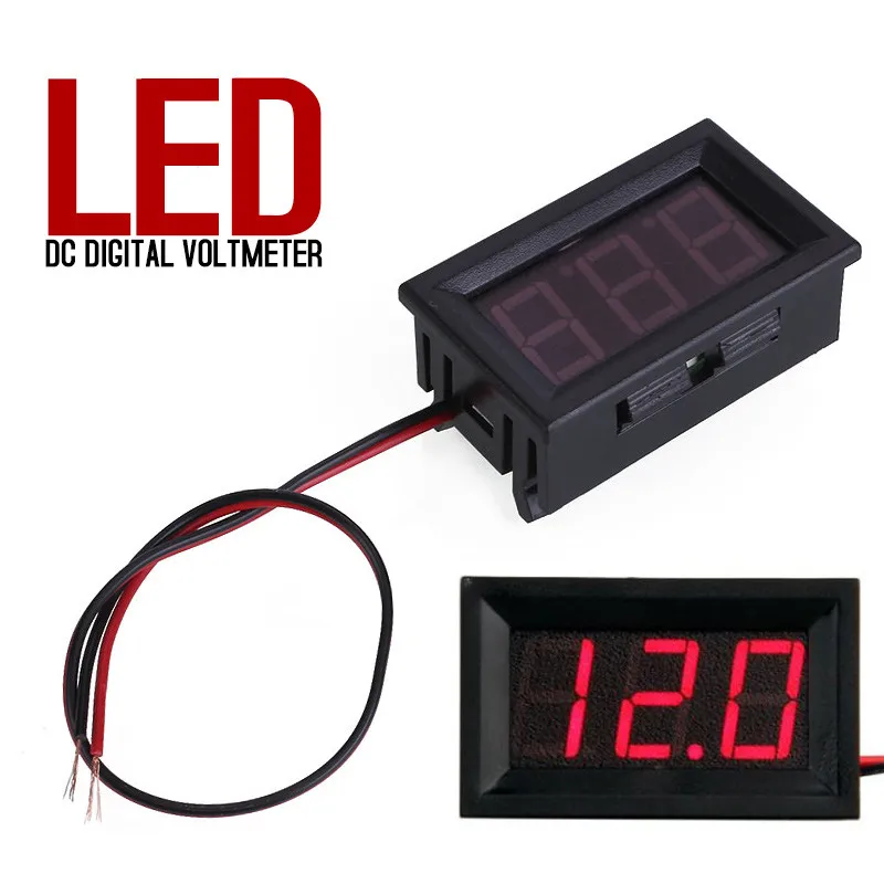

1PC Mini Red Digital Voltmeter Voltage Tester Meter Digital Voltmeter DC 4-30V LED Screen Electronic Parts Accessories For Car
