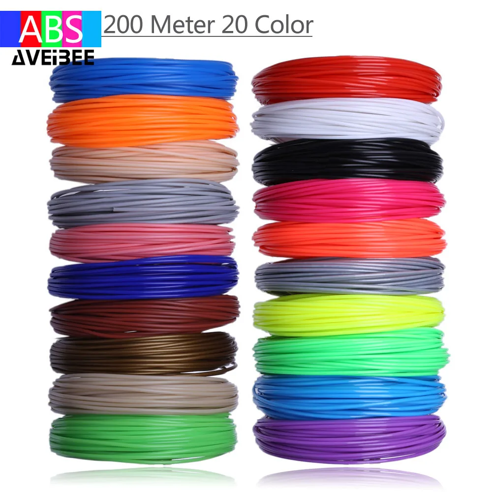 

New Original AVEIBEE 5 10 Color or 20 Color/Set ABS Filaments 1.75mm Supplies For 3D Pen And 3 D Printer 10 Meter/Color