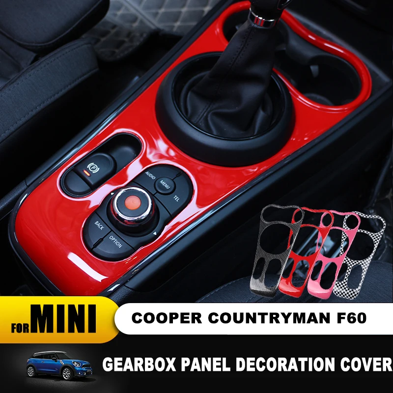 

Hot For mini cooper F60 countryman Interior Trim Carbon Fiber Gear Shift Control Panel Cover Sticker Car Styling Accessories