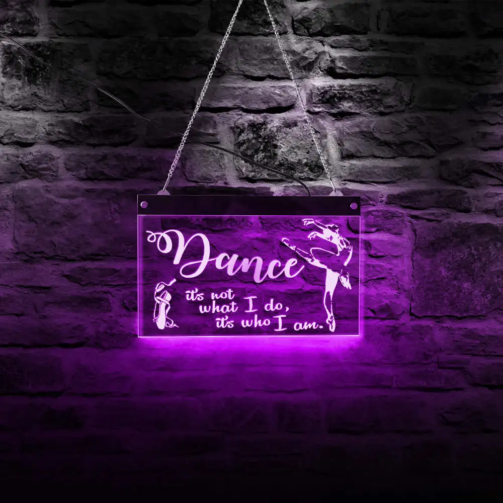 

Custom Ballerina LED Neon Sign Ballet Color Changing Acrylic Motivational Quote Dancing Studio Girl Room LED Lighting Decoration