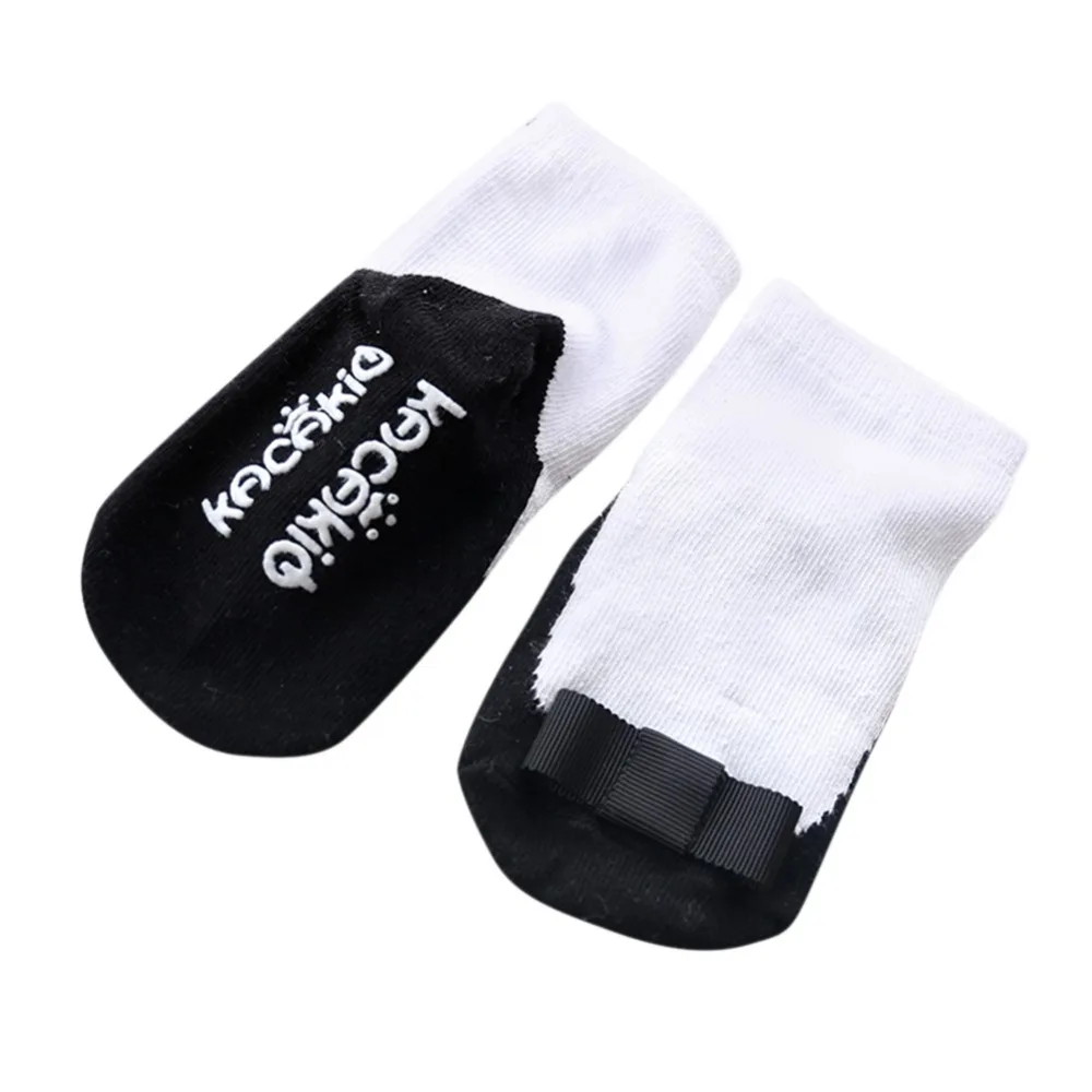 Носки для маленьких девочек черные и белые носки с бантиком из смешанного хлопка для малышей 0-3 лет