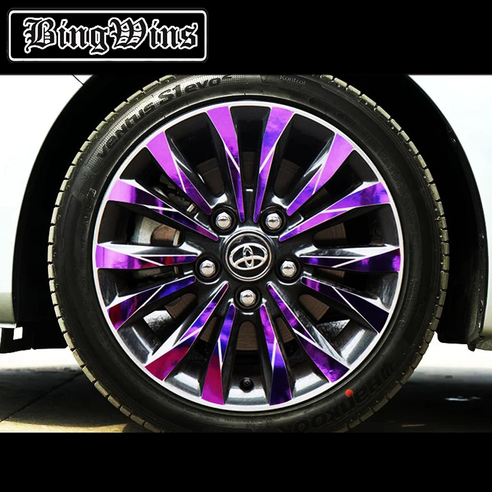 

BINGWINS set/4pcs Car Styling Refit Wheel Sticker Reflective Rim car Accessories forToyota Reeling/Carola Dual Engine Modificati