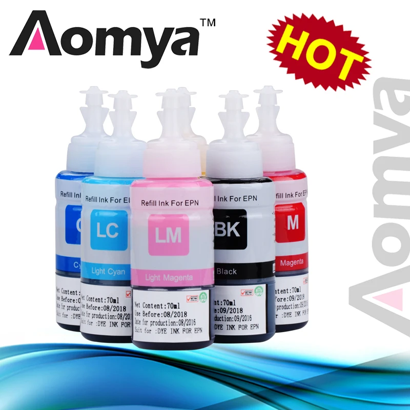 

6PC/Set Dye based refill ink kit for Epson L100 L110 L120 L132 L210 L222 L300 L312 L355 L350 L362 L366 L550 L555 L566 printer