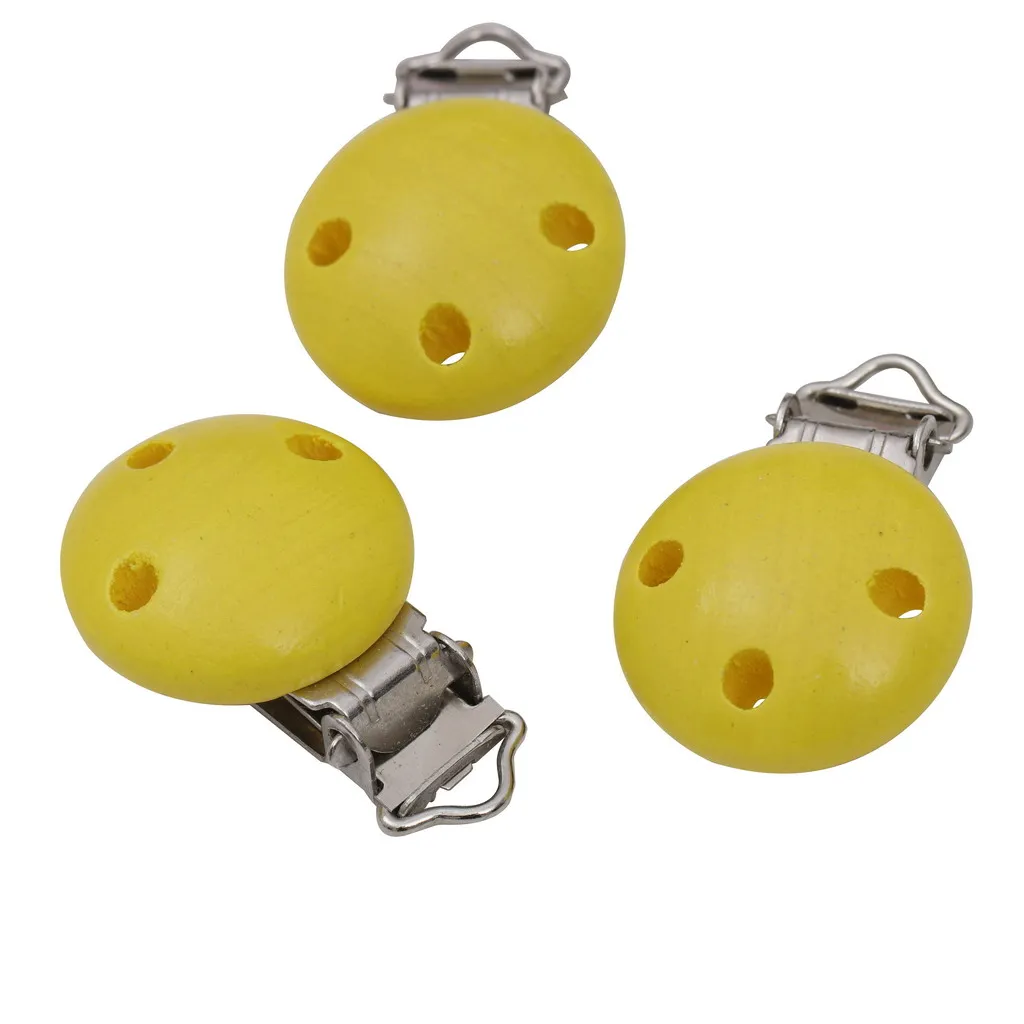 10 Pieces Baby Infant Toddler Newborn Pacifier Clips Wood Metal Holders Cute Infant Soother Clasp Feeding Supplies Bibs Burp Acc