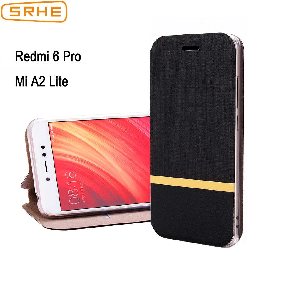 SRHE Xiaomi Redmi 6 Pro Чехол для Mi A2 Lite Флип кожаный силиконовый чехол 6Pro с держателем карт