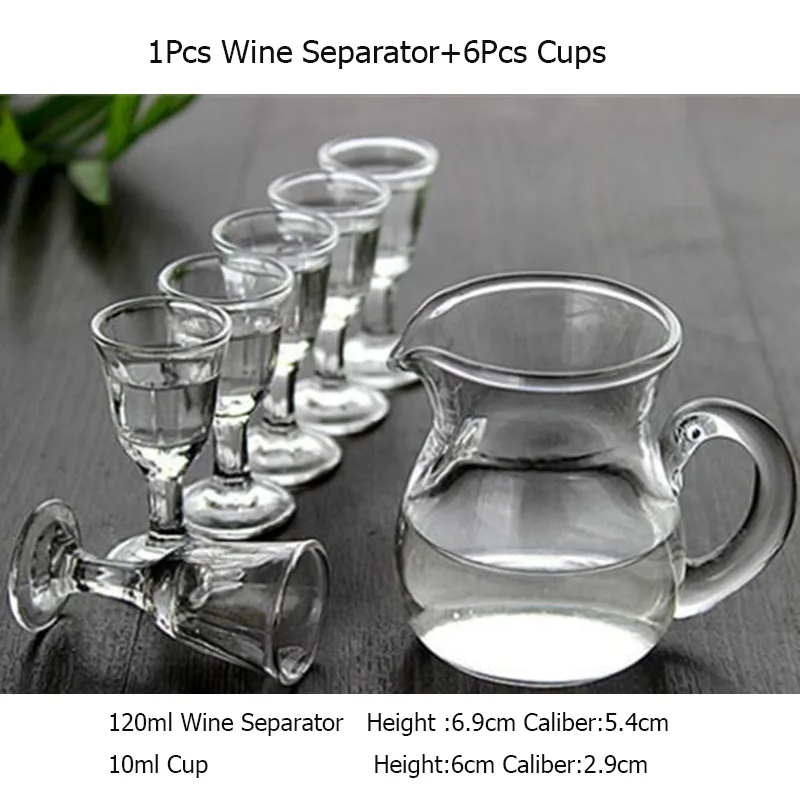 7pcs/A Set Transparent Glass Cup Spirit Glass Whiskey Wine Cup Household Glass Sets Drinkware Suit As A Gift for Good Friend