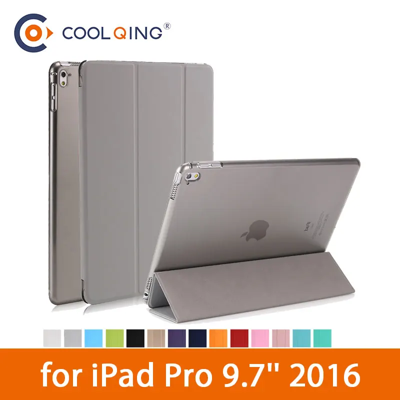 Tablet smart case for ipad pro 9 7 2016 protective cover tri folded pu