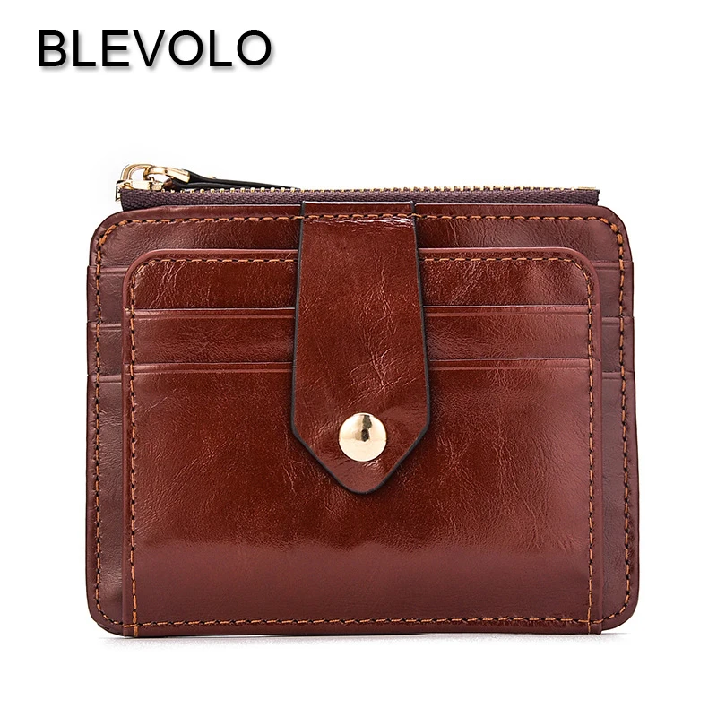 Кошелек blovolo с 6 отделениями для карт карман монет масло воск кожаный кошелек на