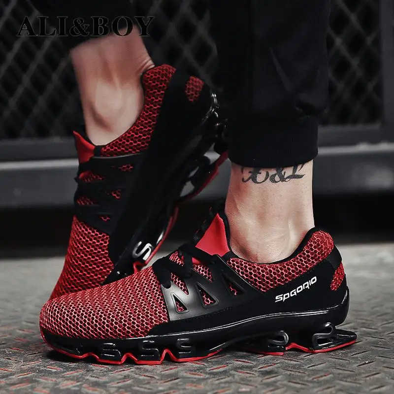 Super Popular Men Running Shoes Breathable Men Sneakers Bounce Shoes Bounce Sports Shoes Blade Jogging Walking Athletic Shoes