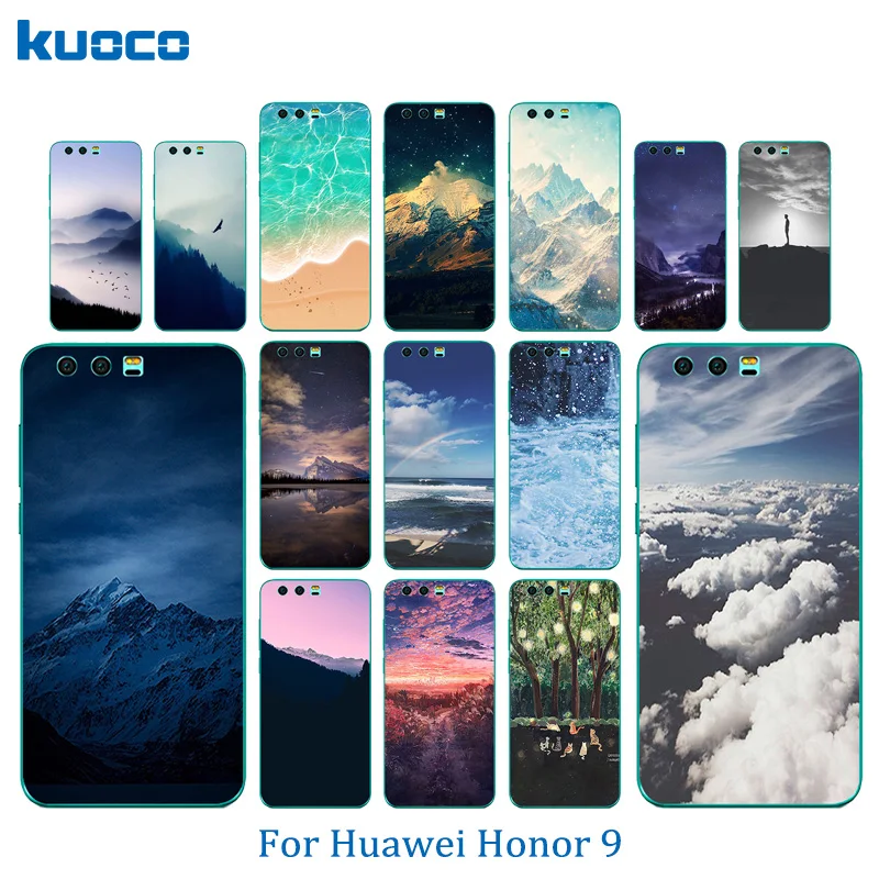 Телефон чехлы для huawei Honor 9 чехол 5 15 дюймов Пейзаж Pattern Мягкая ТПУ задней обложки