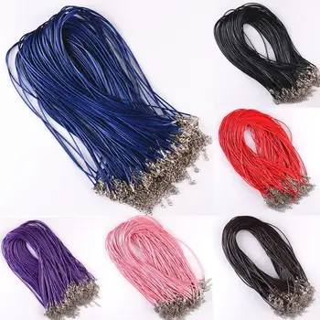 

10 Pcs New Necklace Charms Findings 1.5mm Real Leather Adjustable Chains DIY Jewelry Making Accessories String Cord