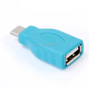 

New USB 3.1 type C Male to USB 2.0 A Female OTG Blue Converter Adapter