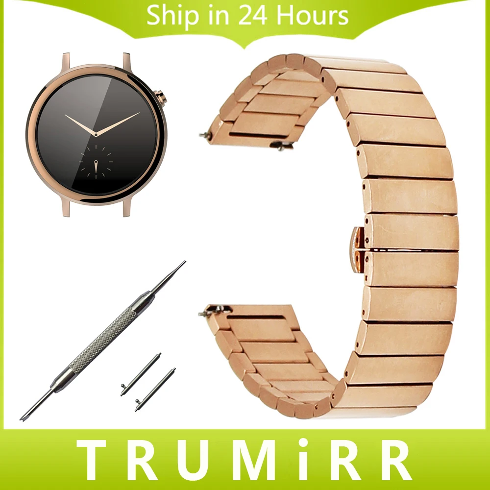 

16mm Stainless Steel Watch Band Quick Release for Moto 360 2 42mm Women Huawei Talkband B3 Butterfly Buckle Strap Wrist Bracelet