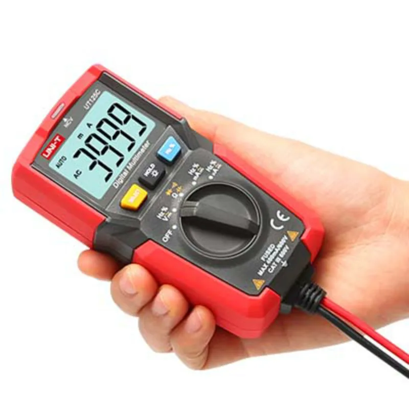 Goede UNI T UT125C Digitale Pocket Multimeter DMM Elektrische Meter NCV Test AC DC Spanning Weerstand Condensator Tester Multimetro