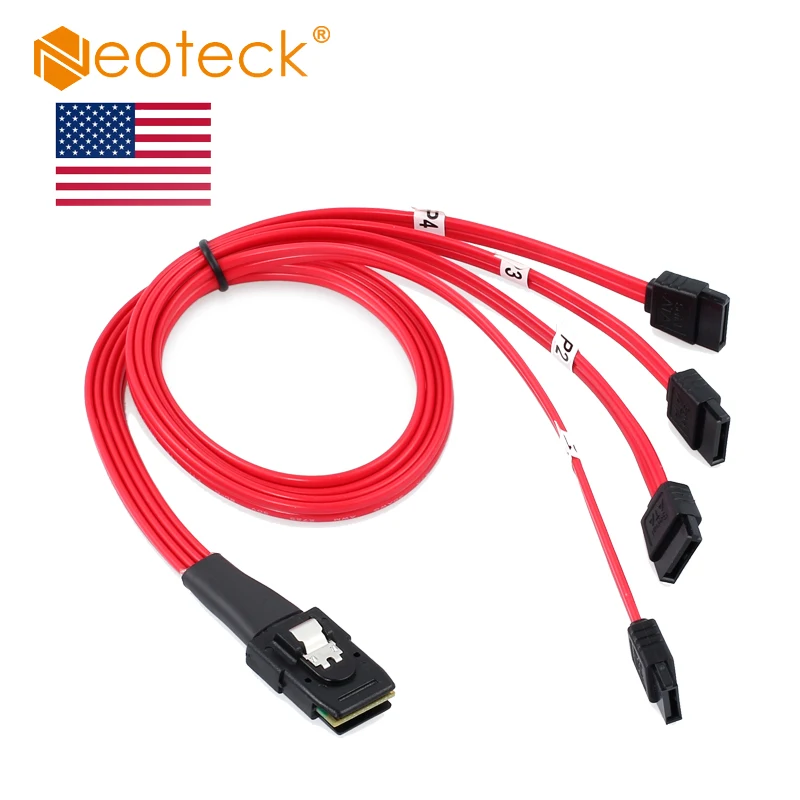 (Отправка от нас) Neoteck 2 шт 10gbps SAS SFF 8087 36Pin к 4 SATA 7Pin HDD жесткий разделитель дисков