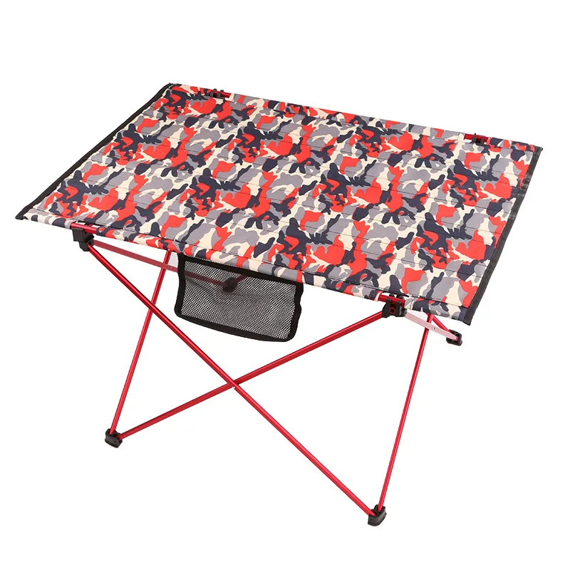 Outdoor Aluminum Alloy Camouflage Folding Table Barbecue and Chair Camping Portable Beach - Цвет: Gold