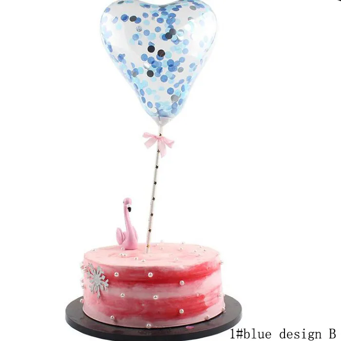 Топпер для торта баннер для кекс «сделай сам» обертка для выпечки чашка на день рождения/свадьбу барный стол детский душ 5 дюймов воздушные шары Wh - Цвет: blue design B