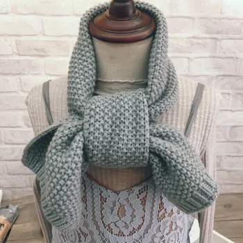 

New Boy Girl Baby Winter Solid Color Scarf Warm Knitting Wool Scarf Children Winter Neck Warmer Drop Shipping, Grey, Beige, Pink
