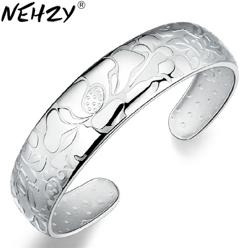 Браслет из серебра 999 пробы с изображением лотоса|jewelry magnetic|jewelry display for braceletsbracelet