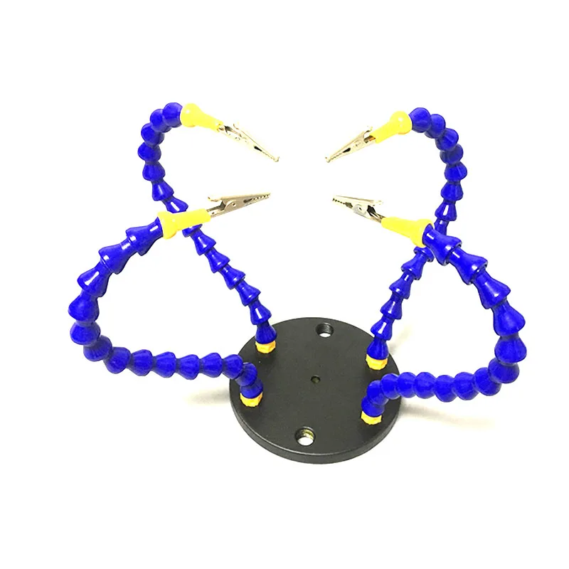 

PCB Holder Fixture Third Hand Helping Hands Soldering Station With 4 pcs Flexible Arms Soldering Iron Holder Pana Tool
