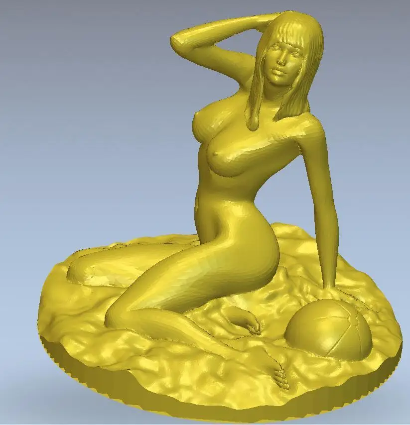 3d модель рельef для ЧПУ или 3D принтеров в формате STL девушка с мячом|3d model relief|3d relief