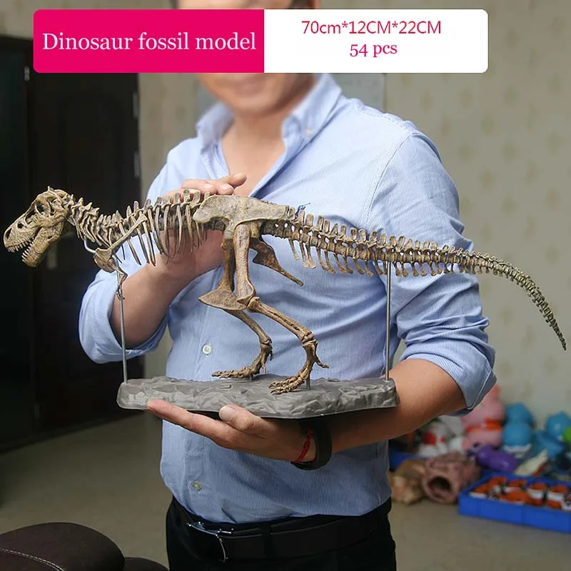 

Large Dinosaur Fossil Skull Animal Model Toys Tyrannosaurus rex Assemble the skeleton model Furnishing articles decoration kit