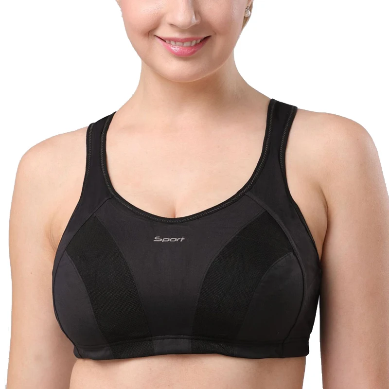 

Big Size Women's Full Coverage Lingerie Wire Free Non Padded Racerback Maximum Unlined Bra 32 34 36 38 40 42 B C D DD E F Black