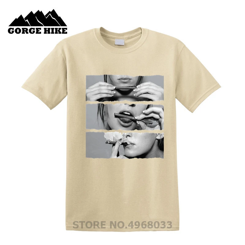 派閥人気ジャージ男性のtシャツプリコットンマン服夏tシャツロールそれなめるそれ煙それ雑草喫煙者クルーネックtシャツ T Shirts Aliexpress